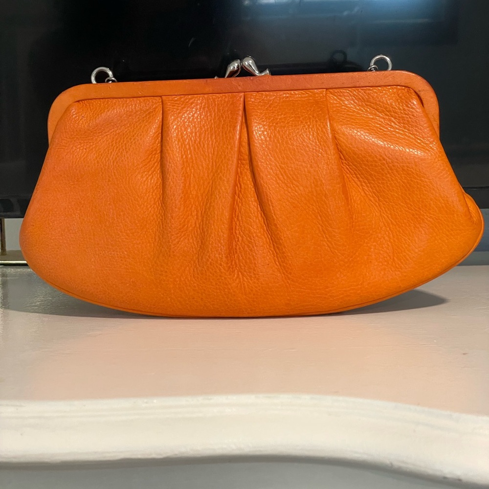 Fossil Orange Leather Clutch